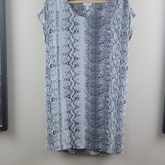Joie Messa Silk Snakeskin Dress Grey Black - Picture 3 of 9